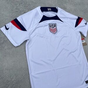 Nike Sportswear Team USA Soccer Kit White Blue Red America Style Football Jersey